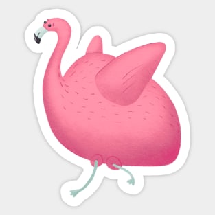 Fat Flamingo Sticker